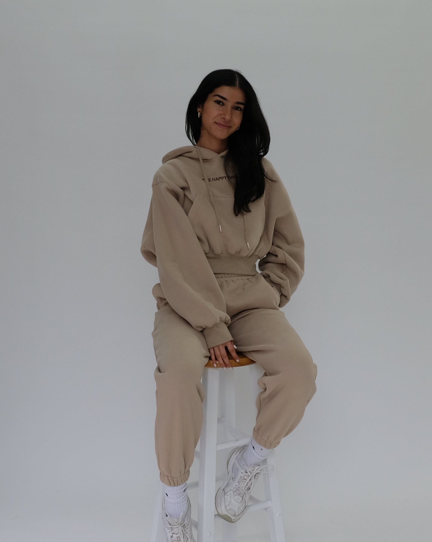 Cloud Cropped Hoodie - Sand