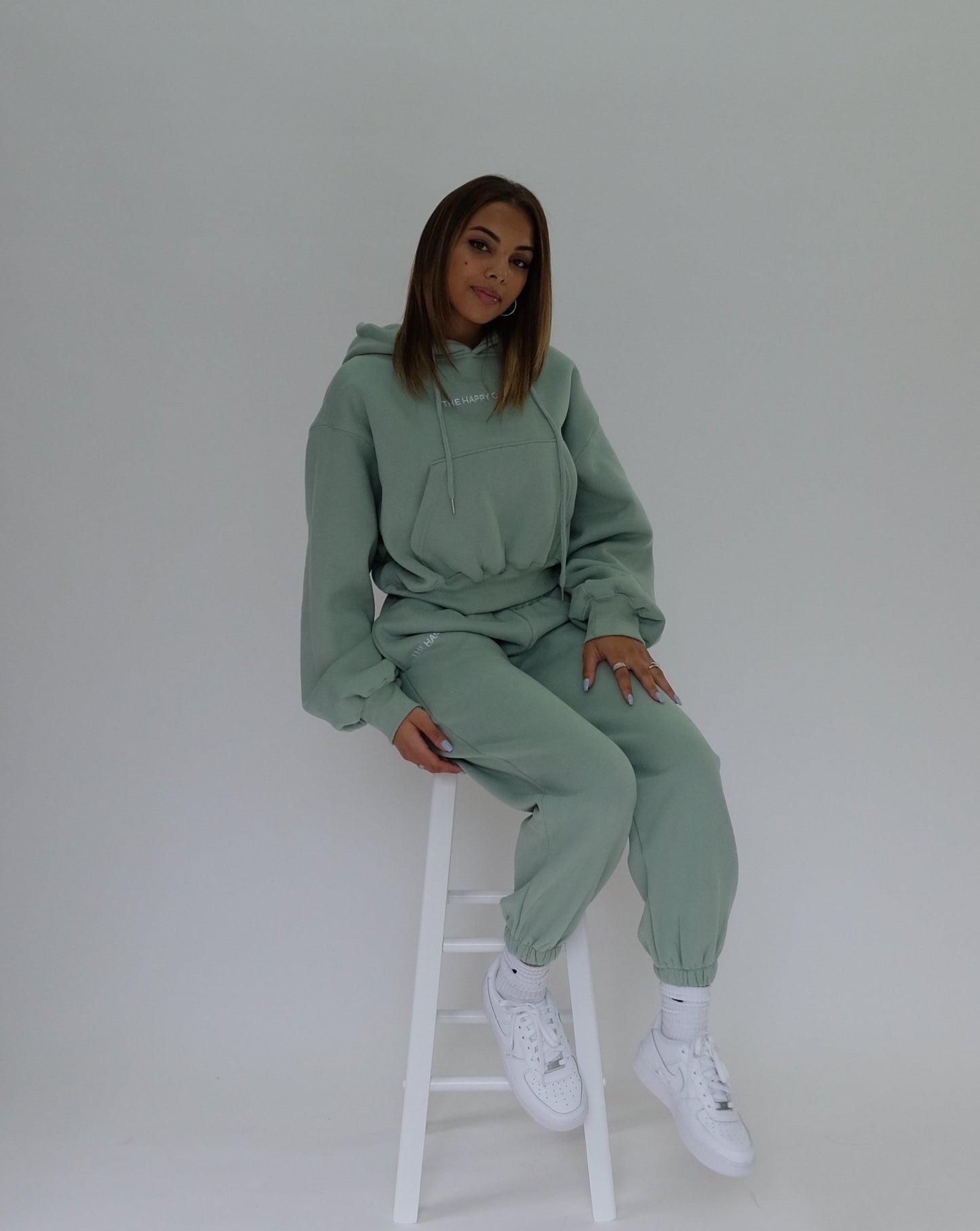 Cloud Cropped Hoodie - Sage