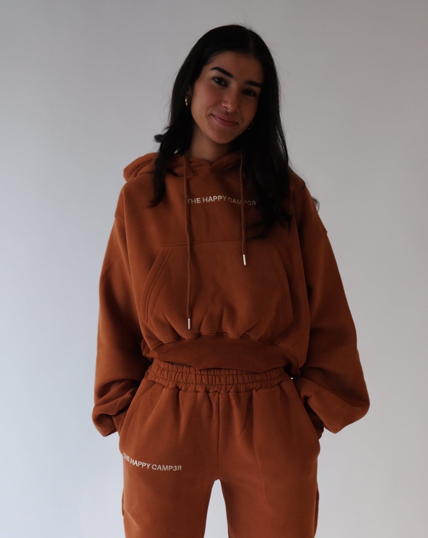 Cloud Cropped Hoodie - Caramel