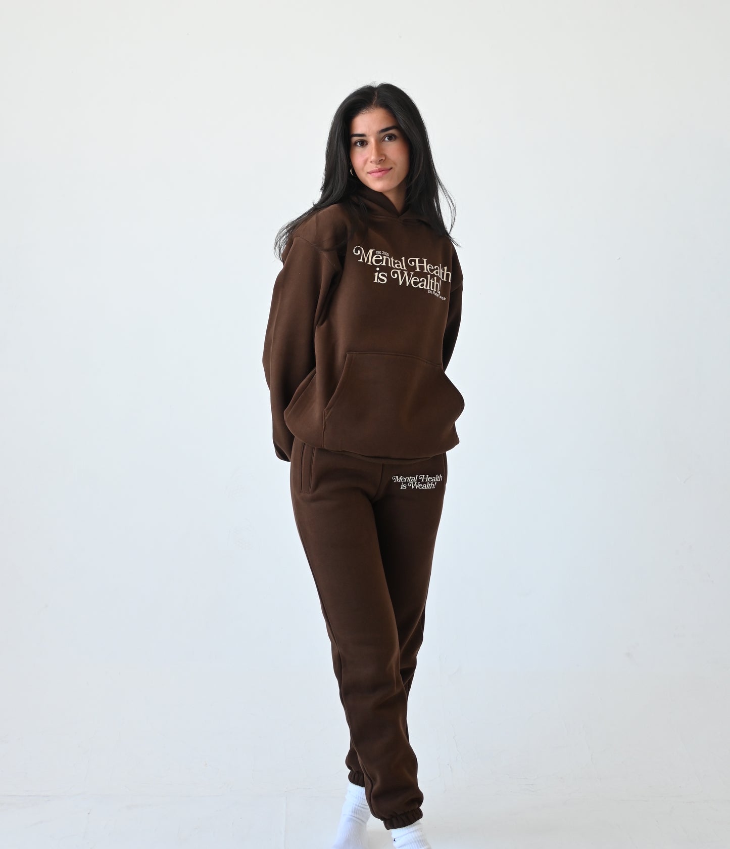 Mental Health is Wealth Hoodie - Chocolate
