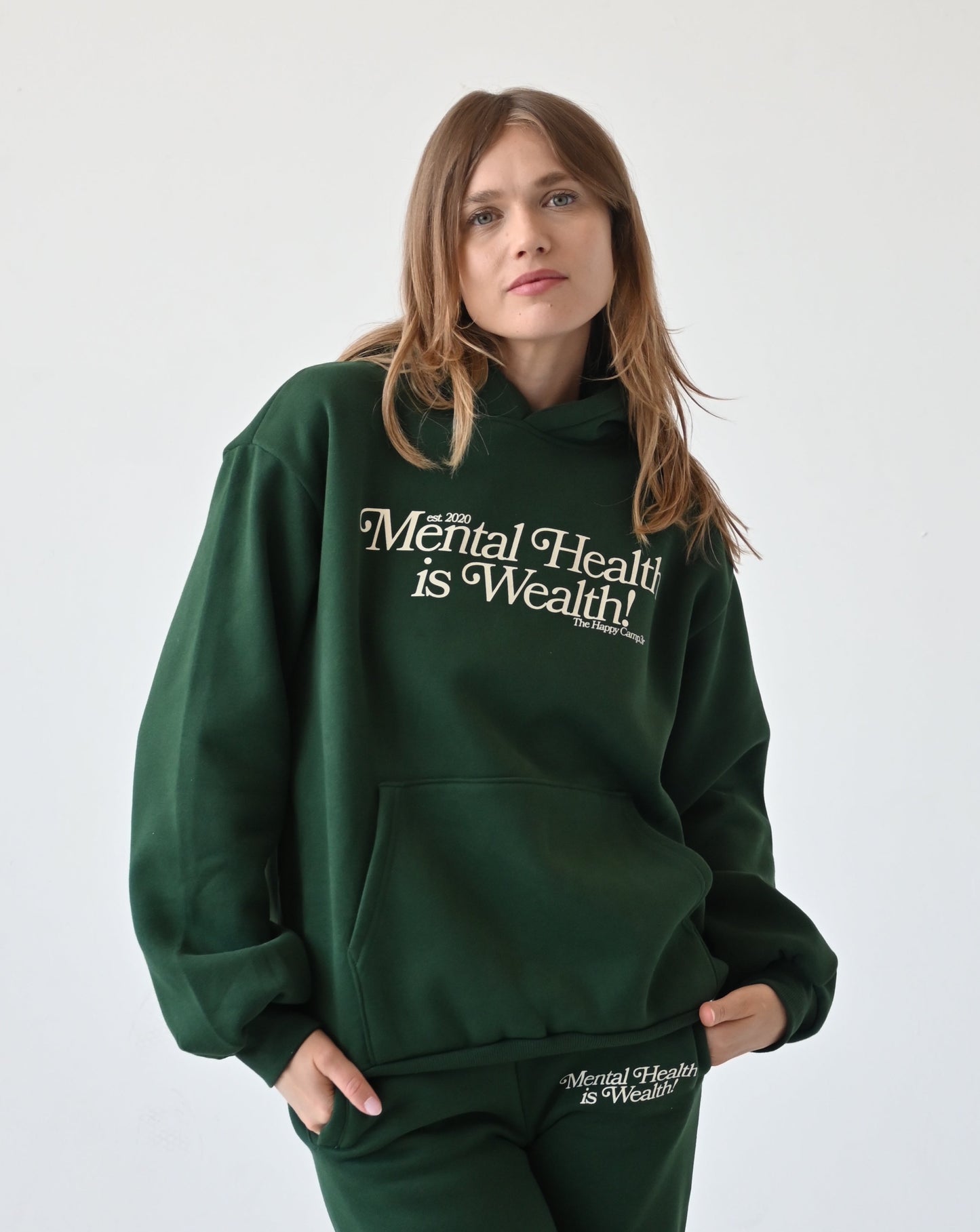 Mental Health is Wealth Hoodie - Forest Green