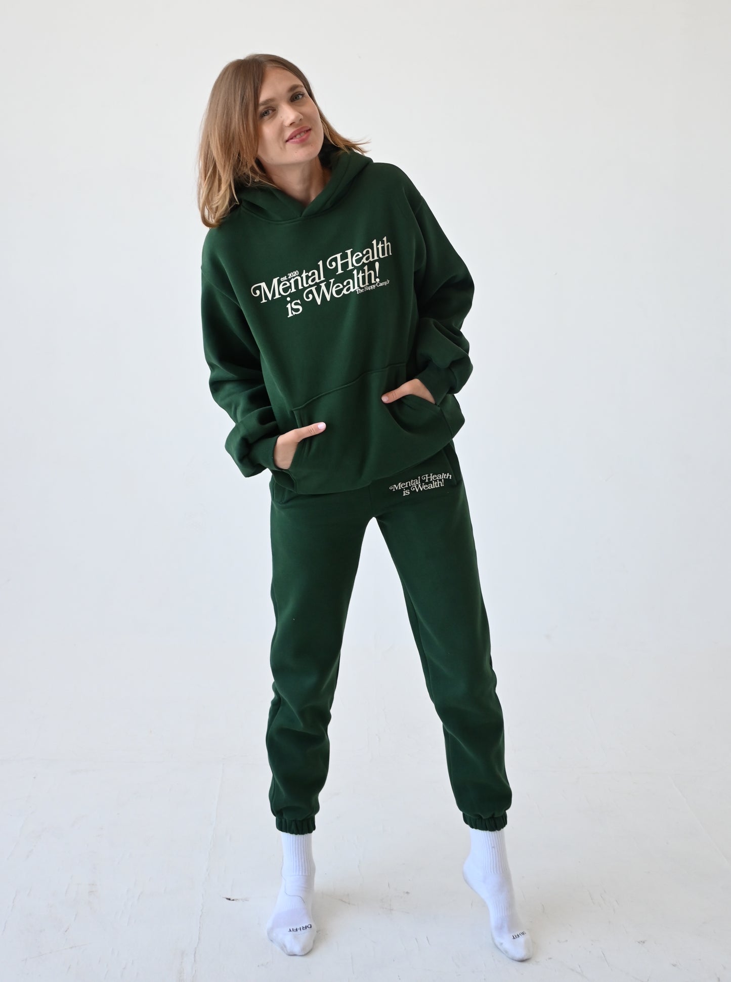 Mental Health is Wealth Hoodie - Forest Green