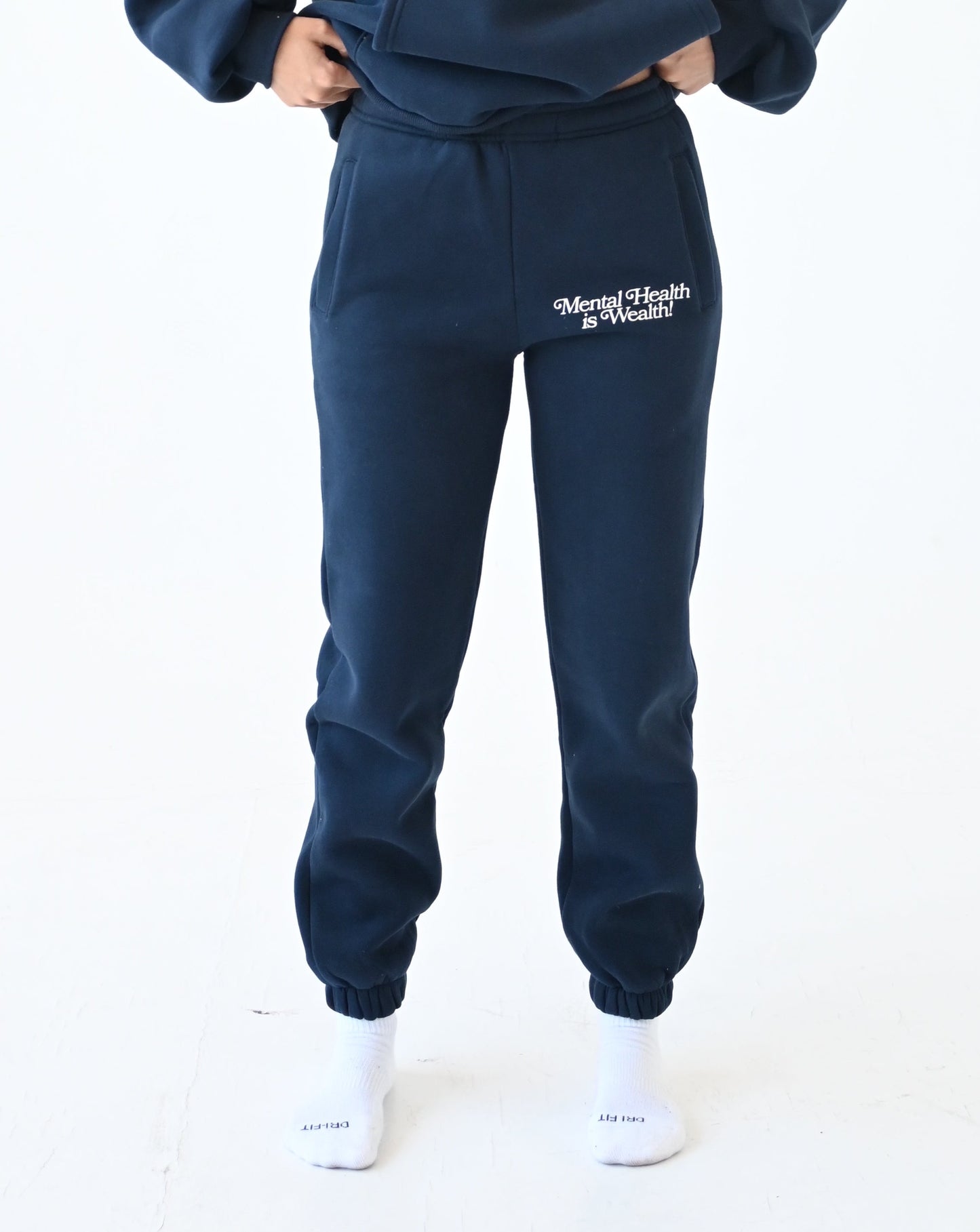 Mental Health is Wealth Sweatpants - Navy Blue