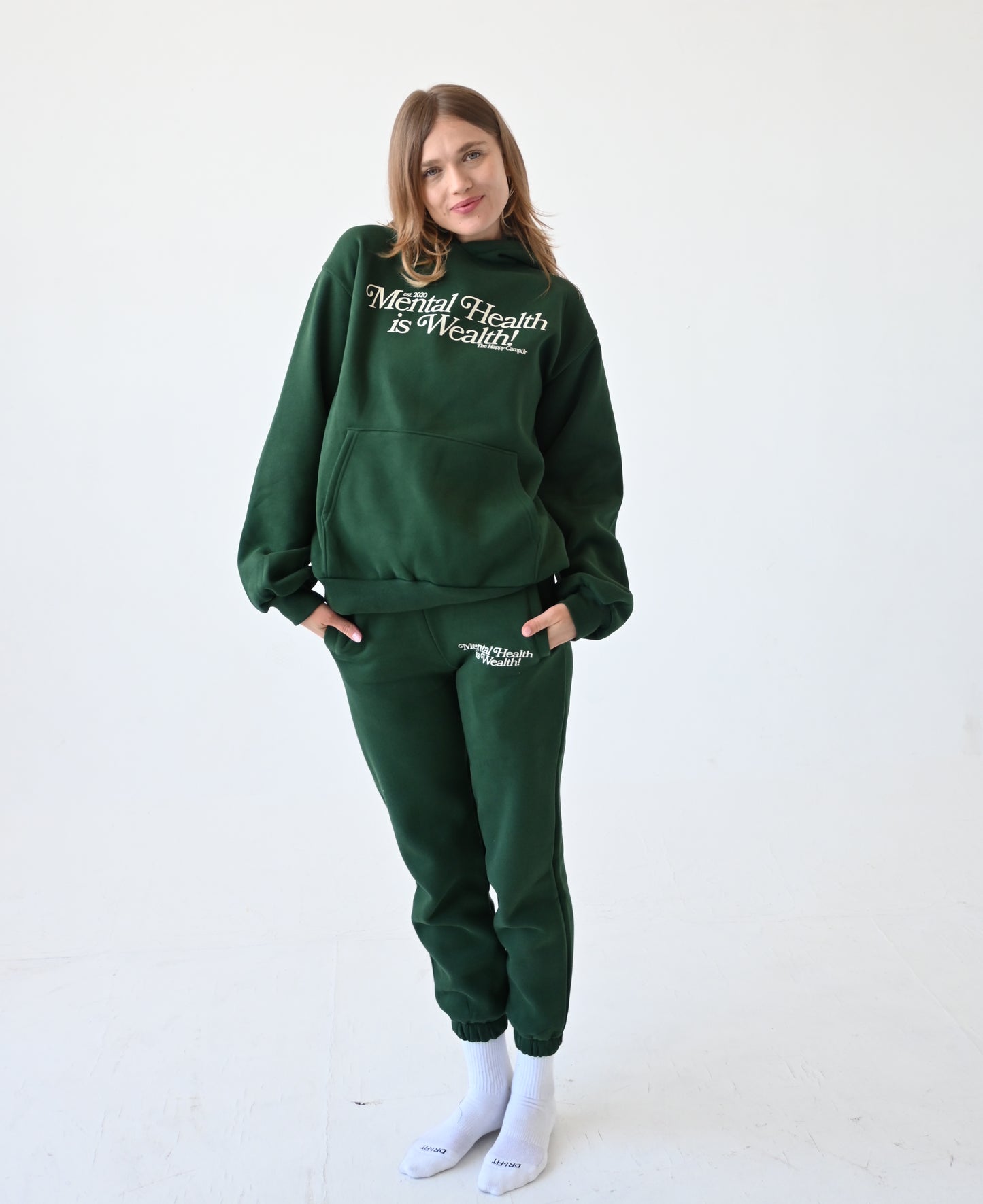 Mental Health is Wealth Hoodie - Forest Green