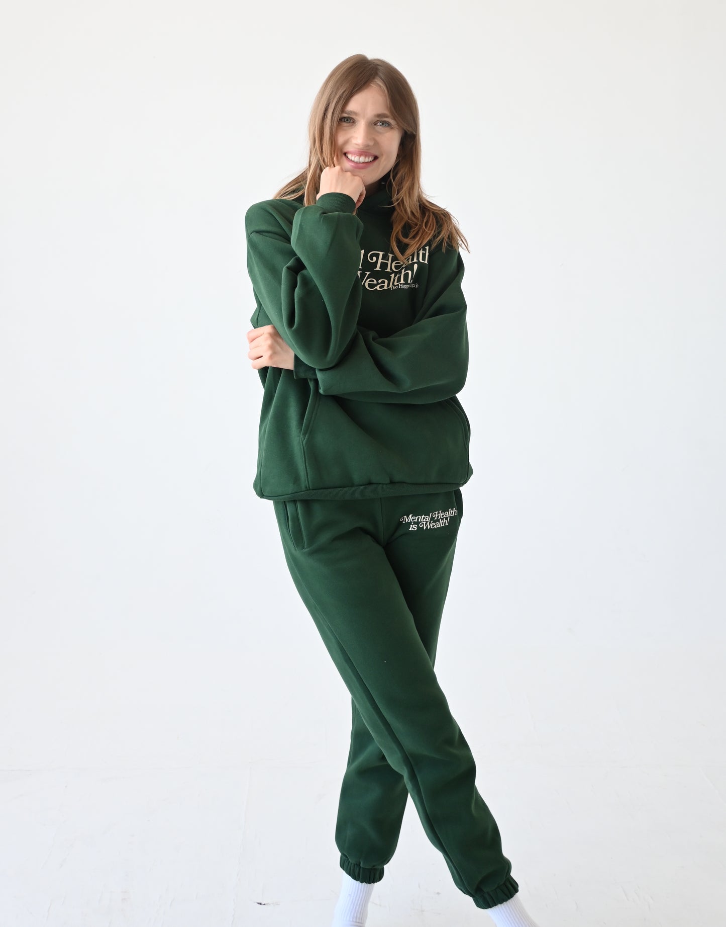 Mental Health is Wealth Hoodie - Forest Green