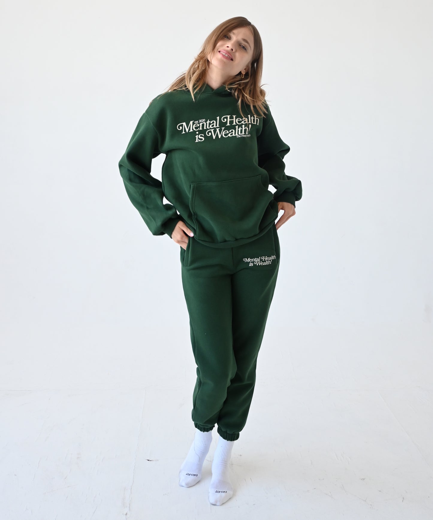Mental Health is Wealth Hoodie - Forest Green