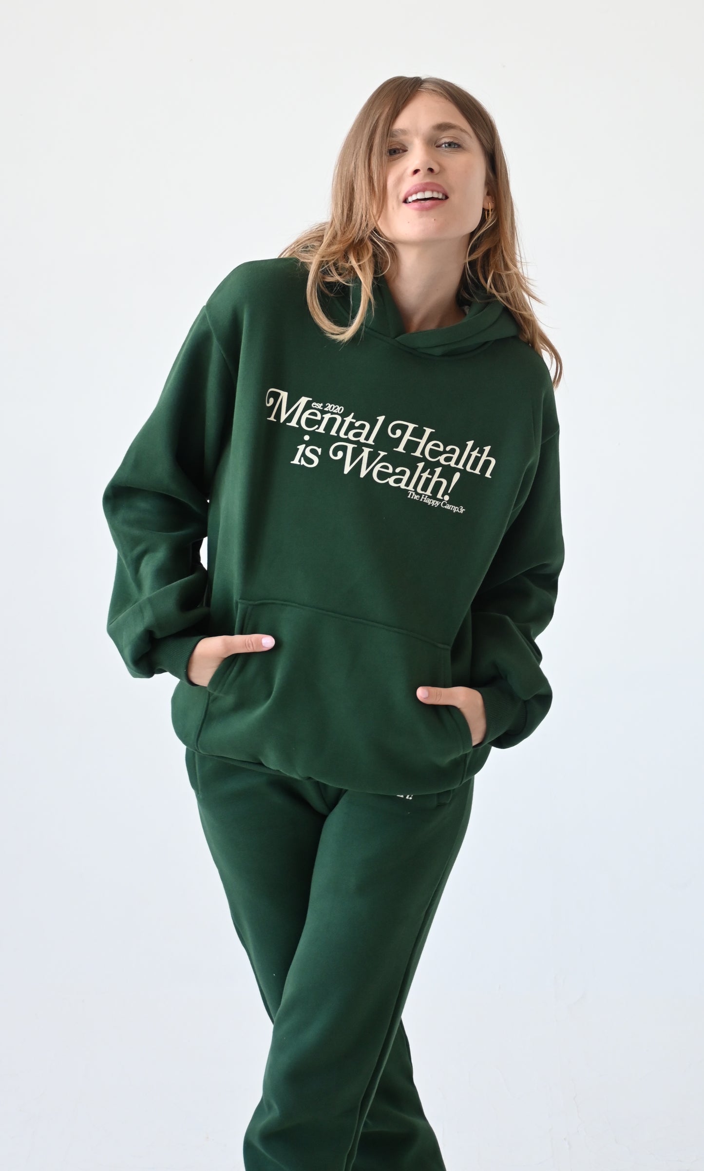 Mental Health is Wealth Hoodie - Forest Green