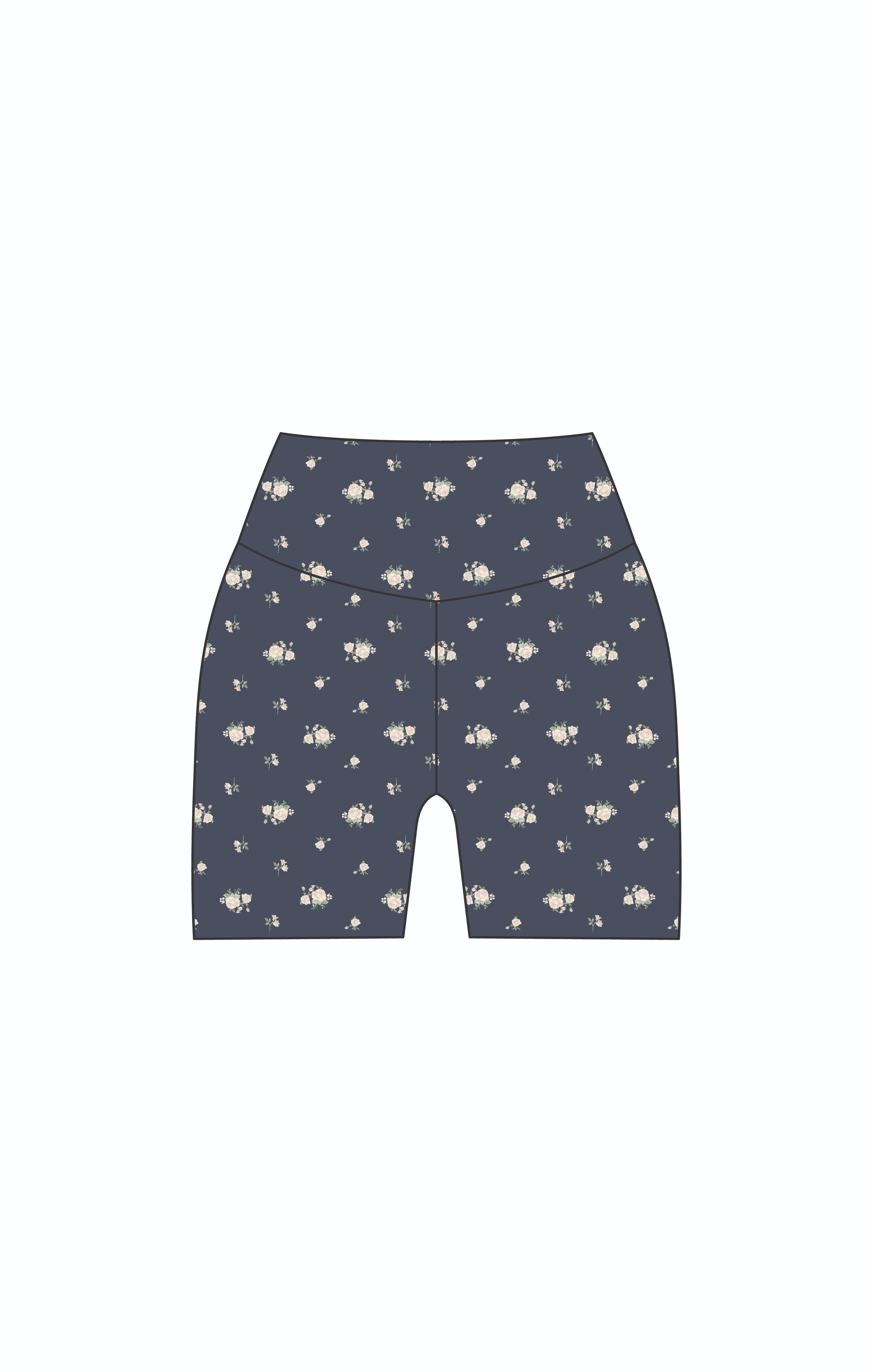 MIDNIGHT BLOSSOM ATHLEISURE SHORTS