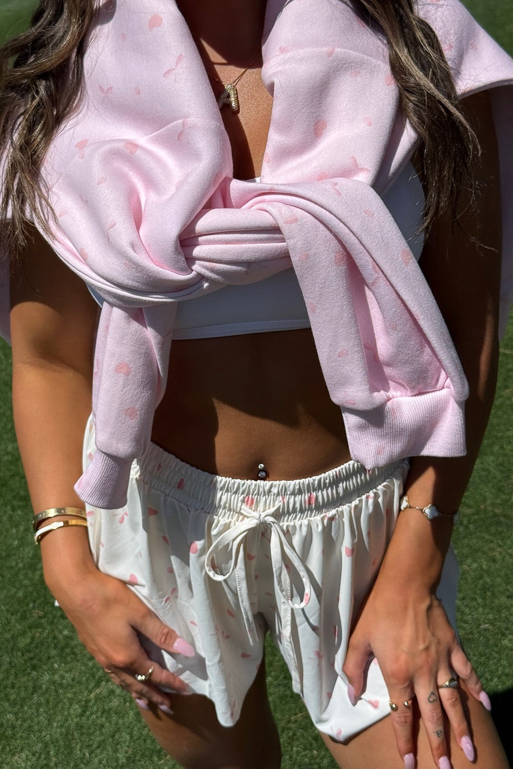 SUGAR PETALS DRAWSTRING ATHLEISURE SHORT
