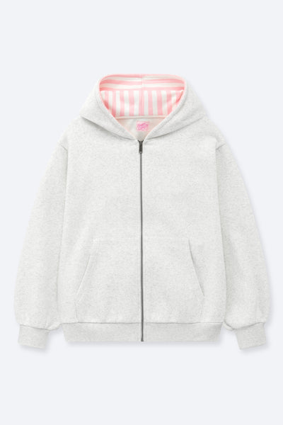 COTTON CANDY STRIPES ZIP HOODIE