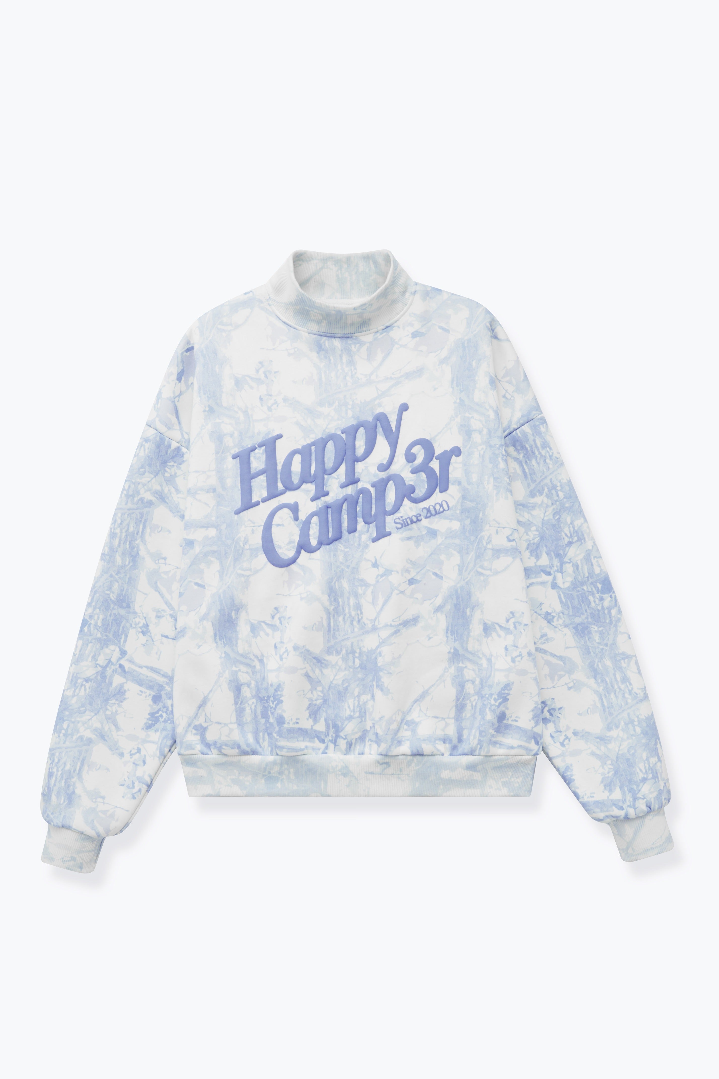 BLUE CAMO MOCKNECK SWEATSHIRT