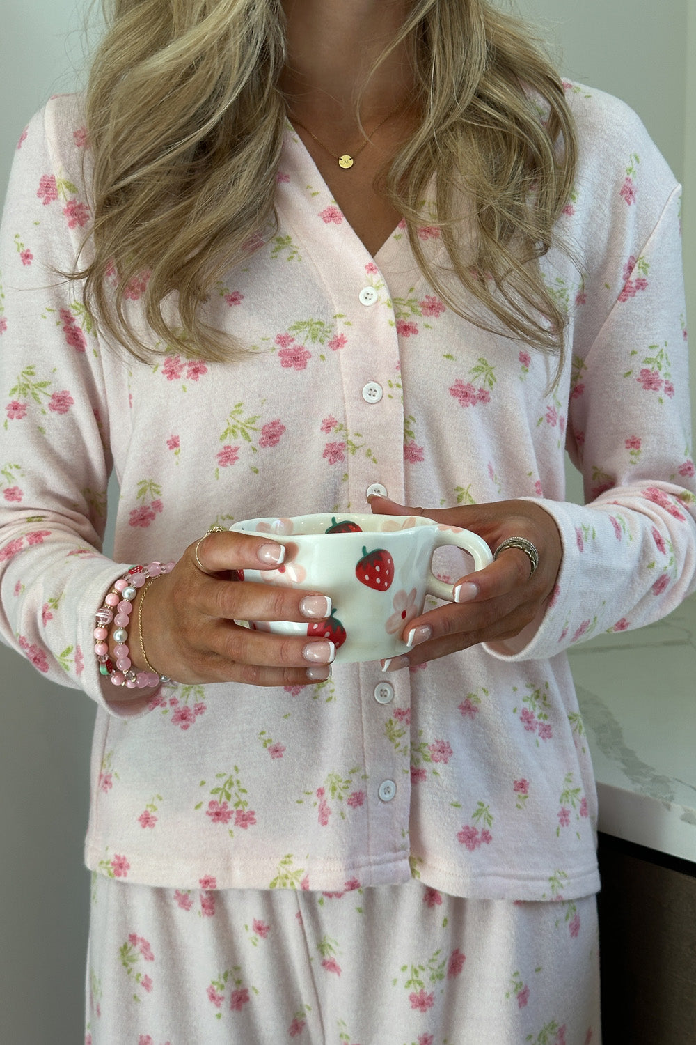 PINK DAISY MIA PAJAMA TOP