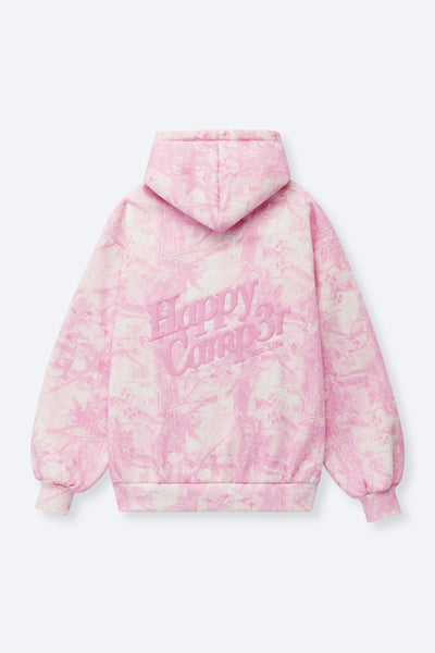 SOFT PINK CAMO ZIP-UP HOODIE