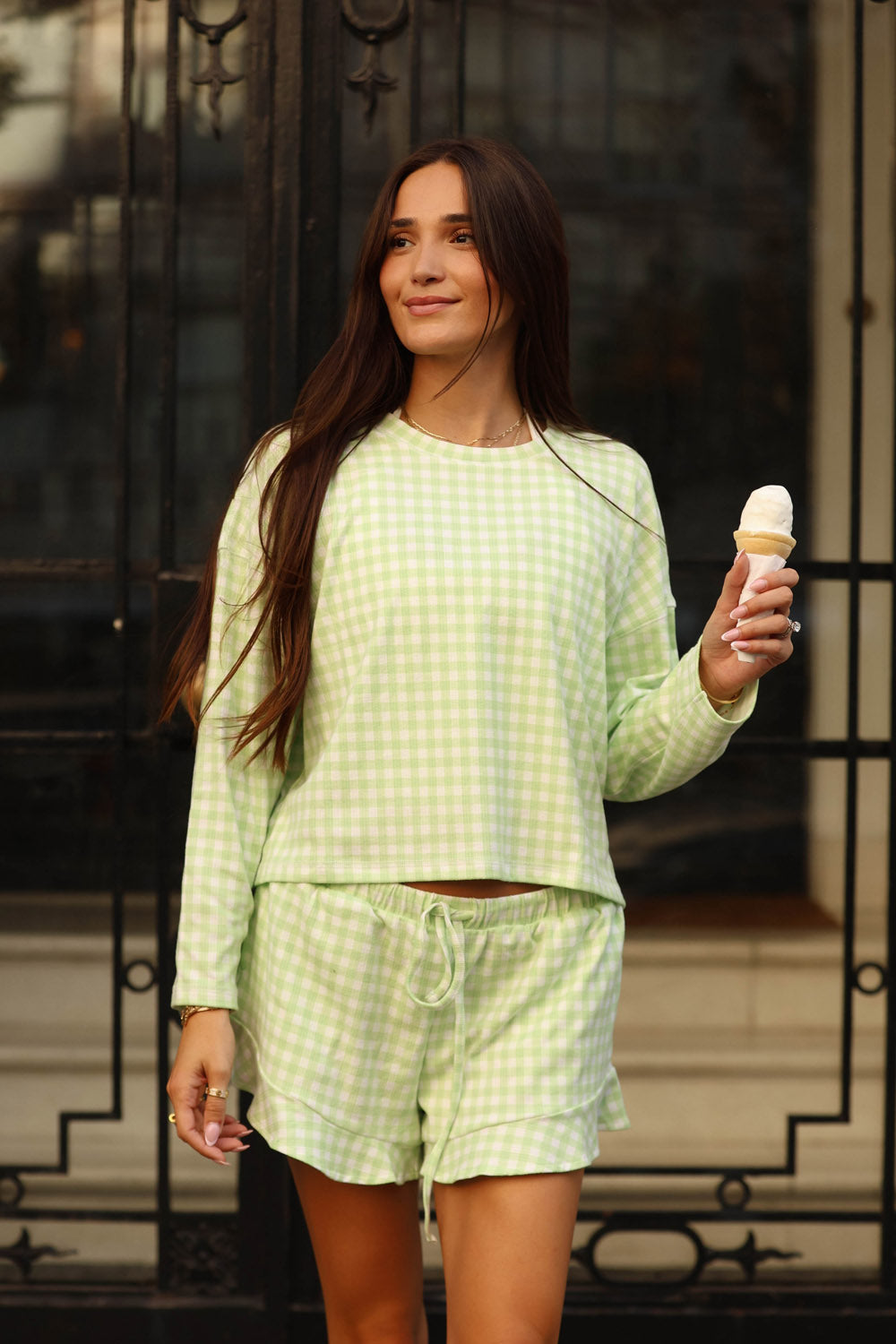 MINT GINGHAM HAZEL SHORTS