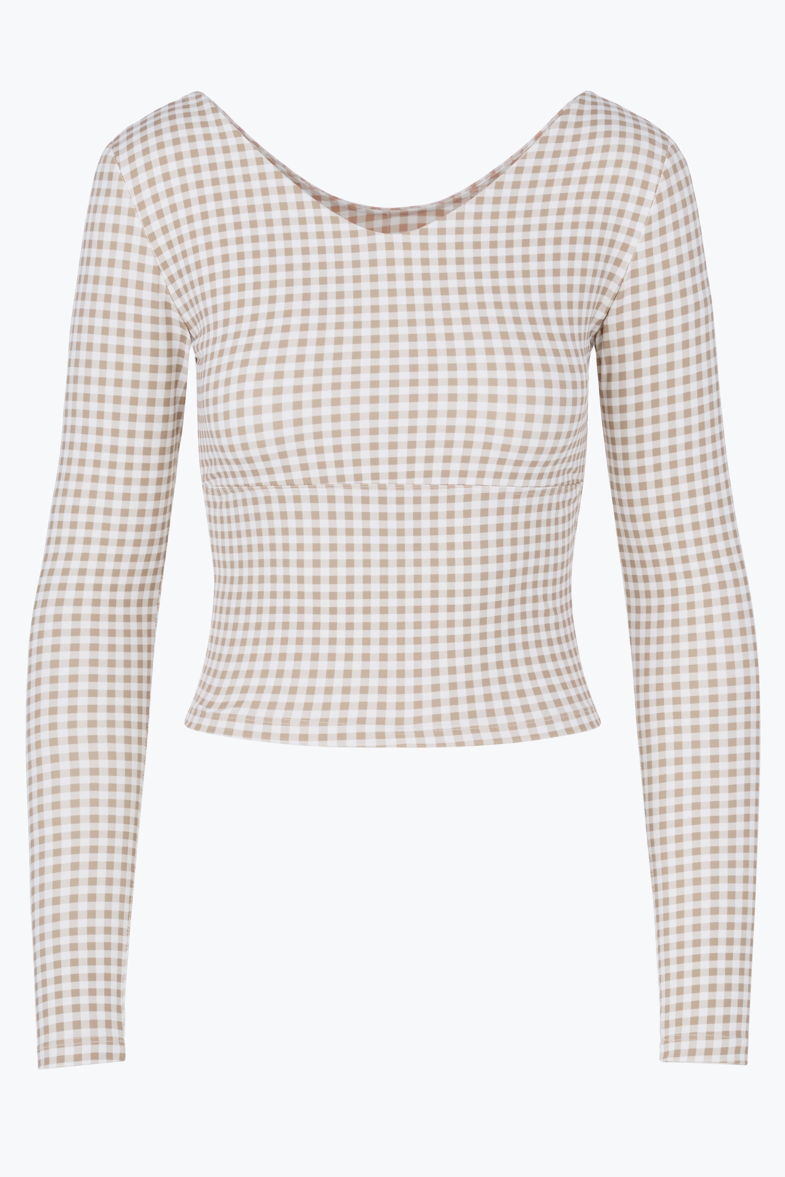 WALNUT GINGHAM ARIA ACTIVE TOP
