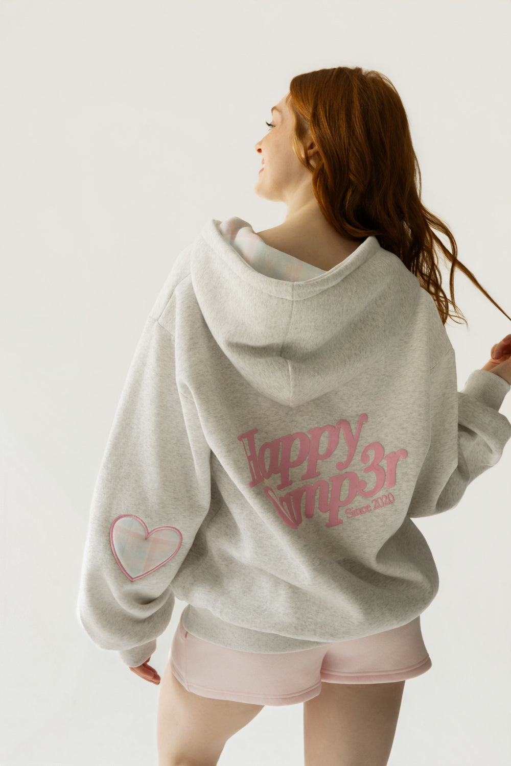 Love Plaid Zip Up Hoodie