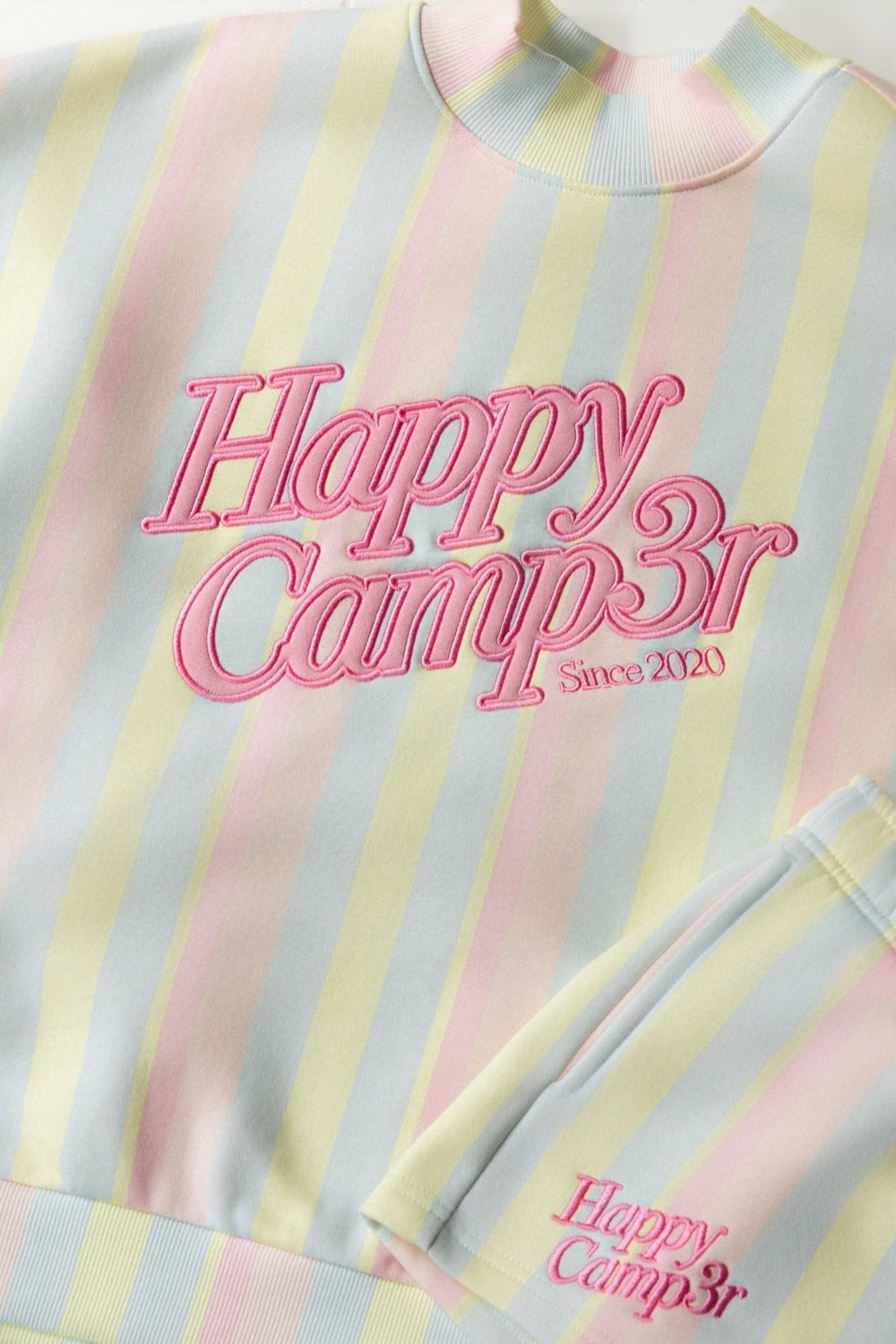 Sherbet Stripes Applique Mockneck