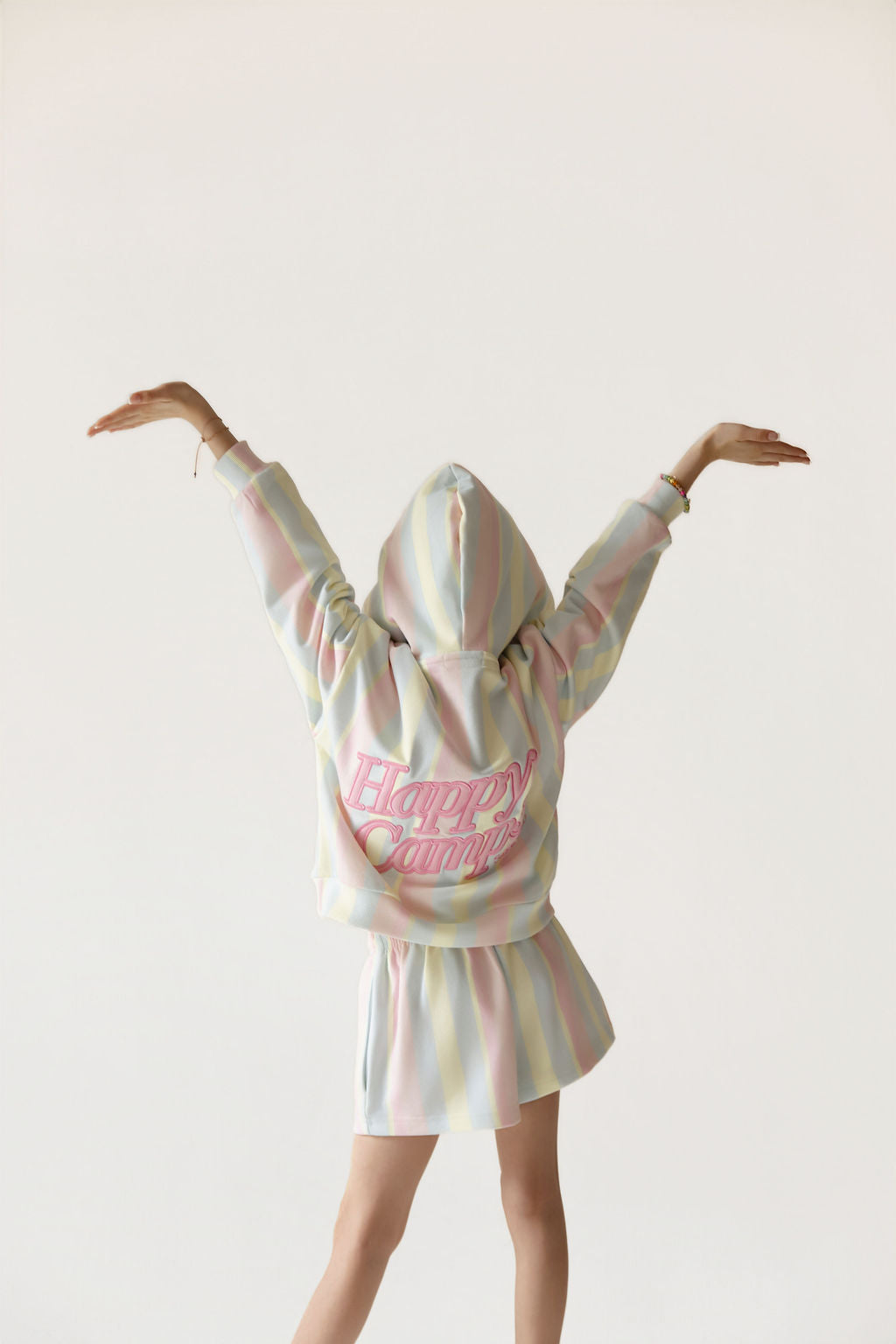 Sherbet Stripes Applique Youth Hoodie