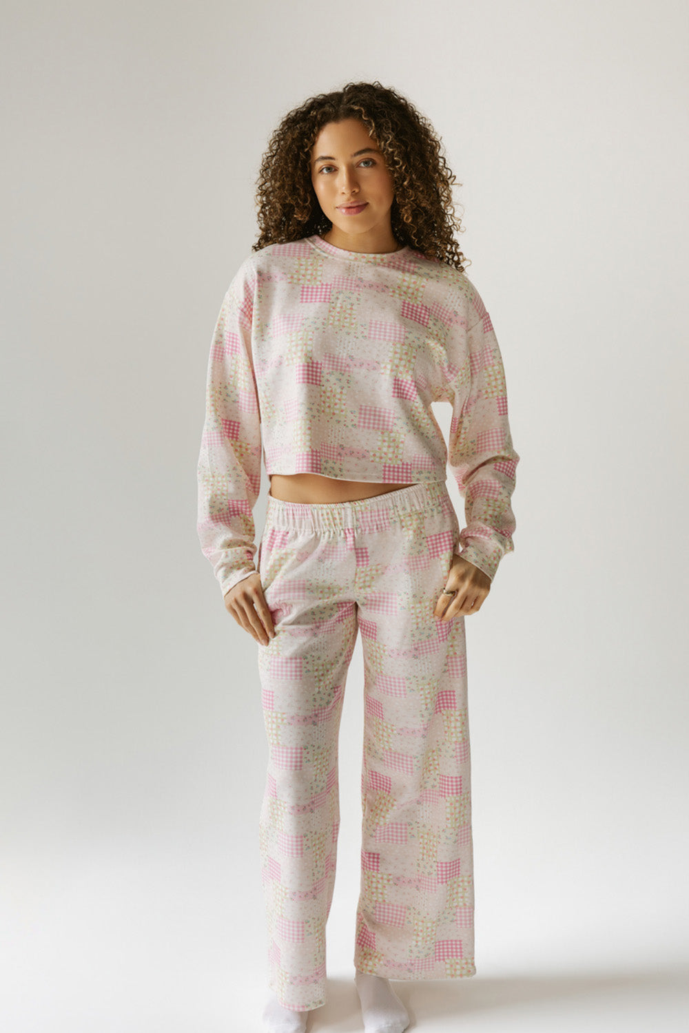 Pink Patchwork Emily Scuba Top