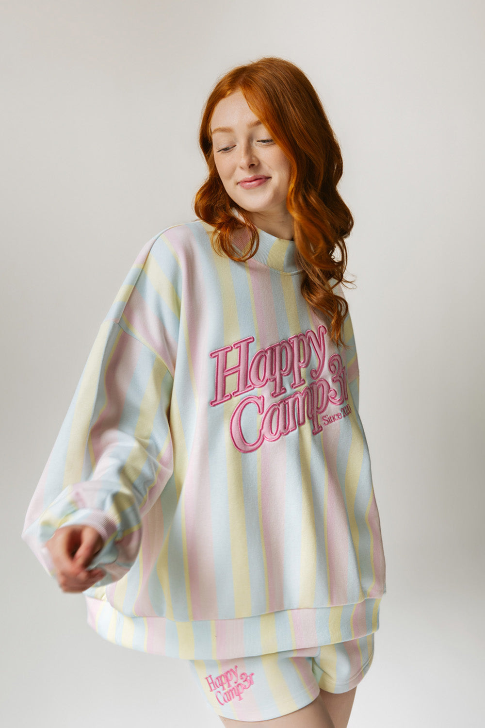 Sherbet Stripes Applique Mockneck