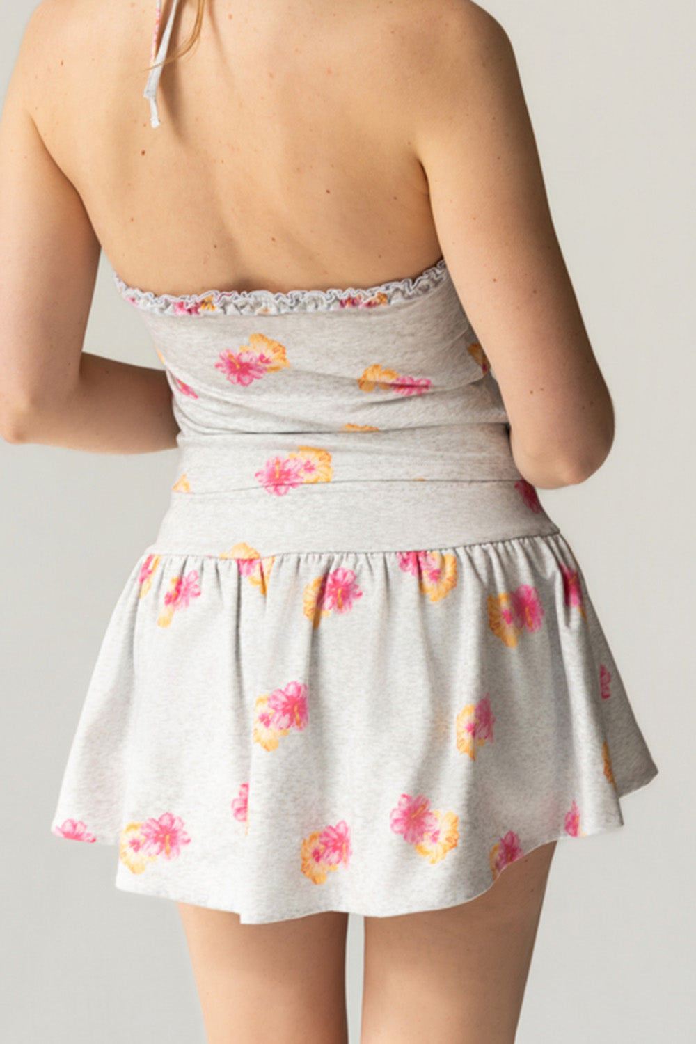 Heather Gray Hibiscus Naomi Skort