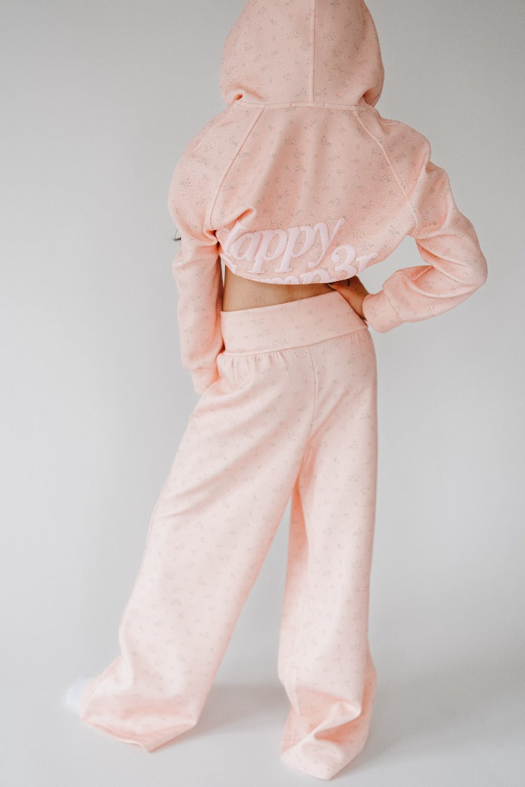 Pink Peony Youth Scuba Foldover Pants