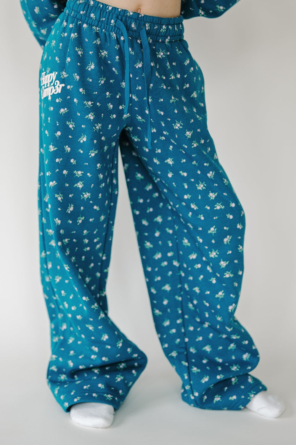 Teal Peony Youth Sweatpants