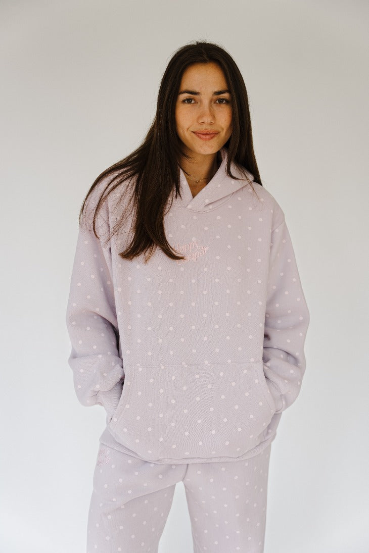 Purple Mist Dot Applique Hoodie