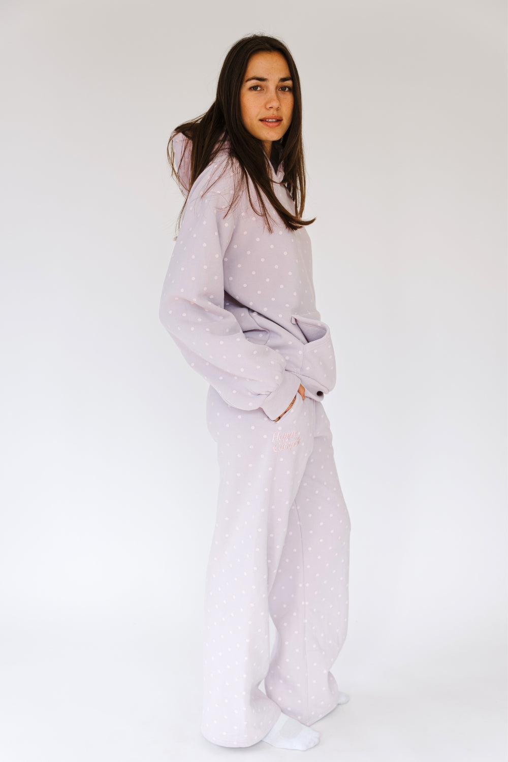 Purple Mist Dot Applique Hoodie