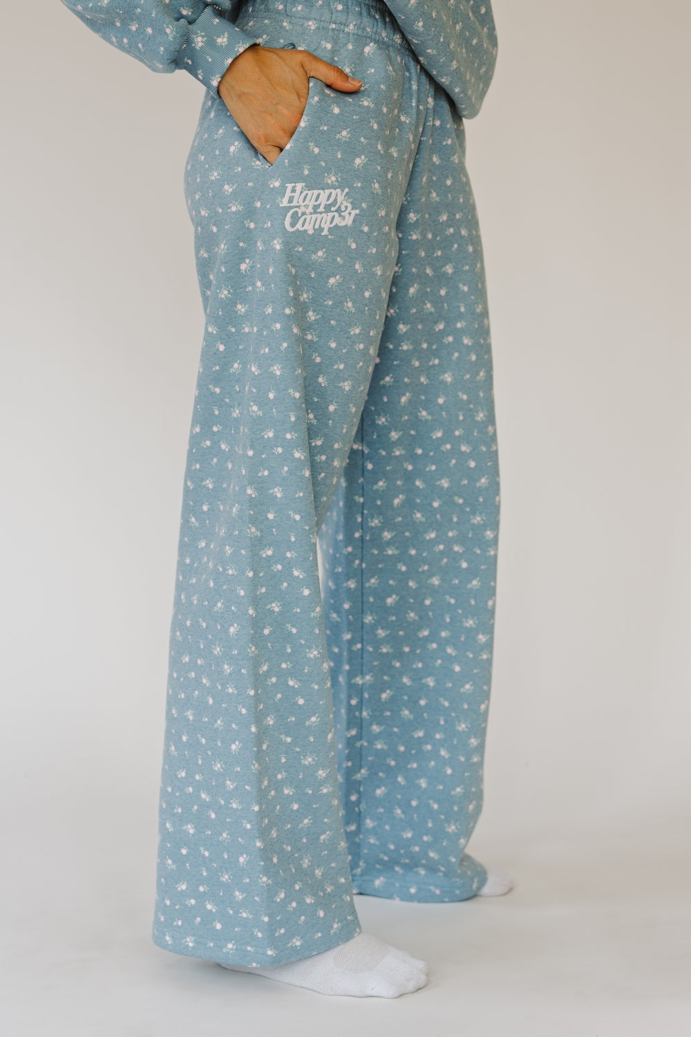 Teal Peony Sweatpants