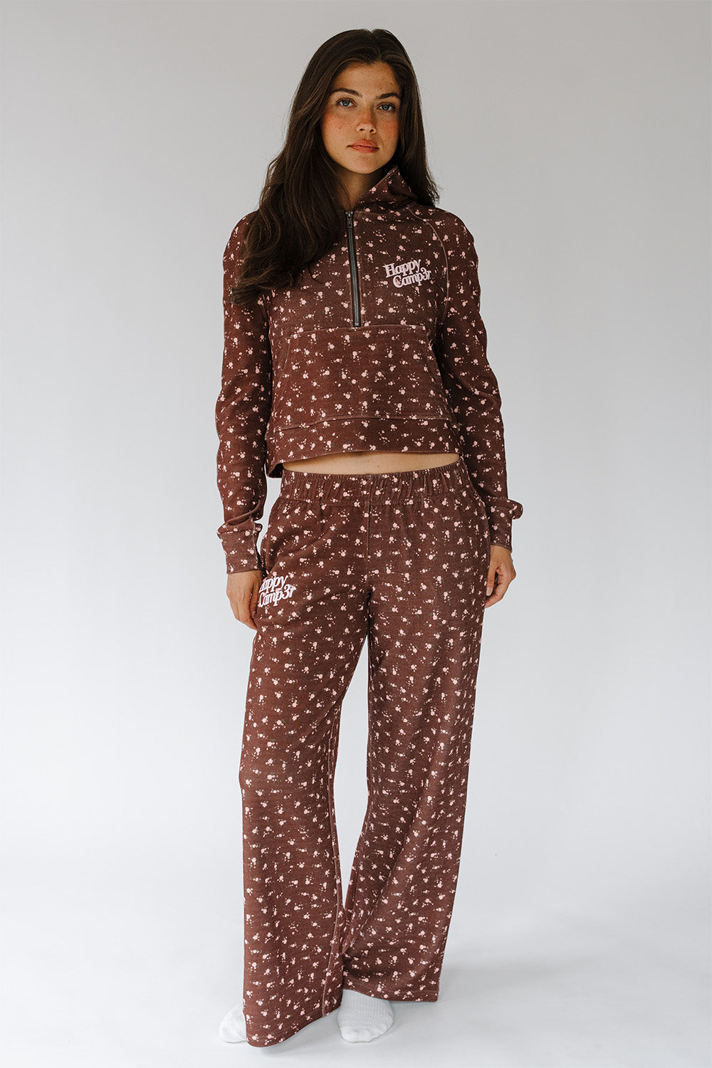 Cocoa Blush Half Zip Scuba Hoodie