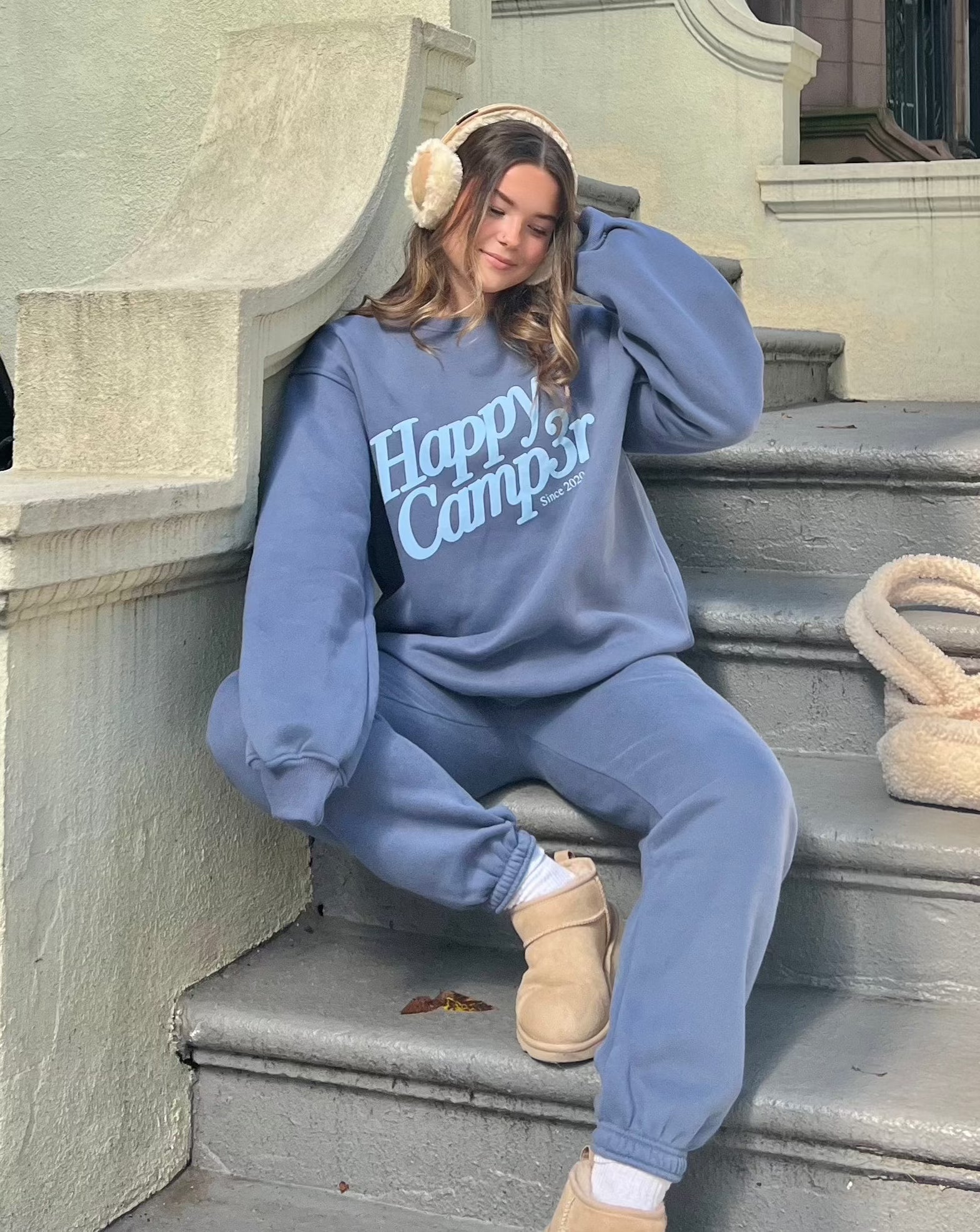 Puff Series Crewneck - Vintage Blue