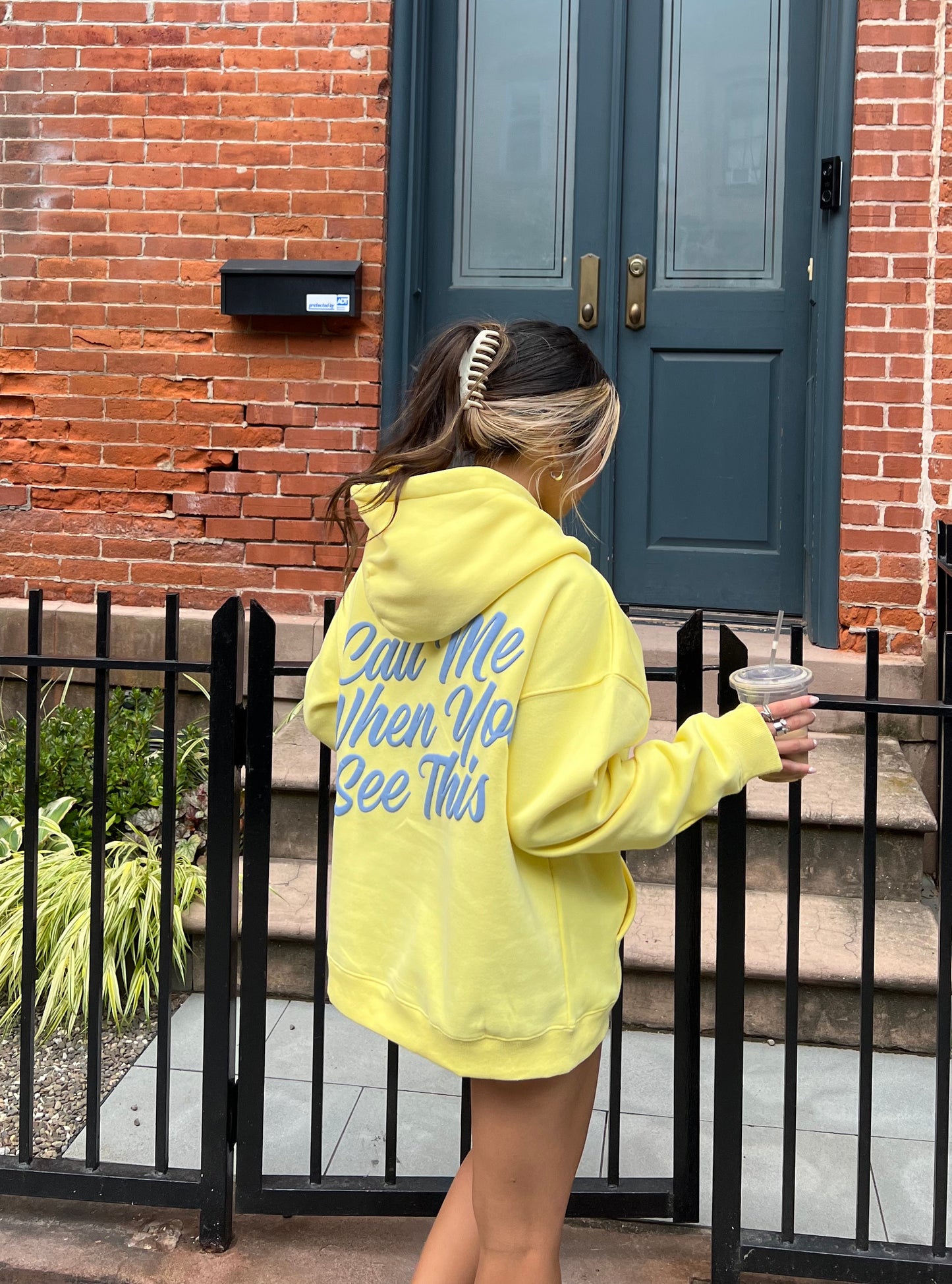 Call Me When You See This Hoodie - Pastel Yellow