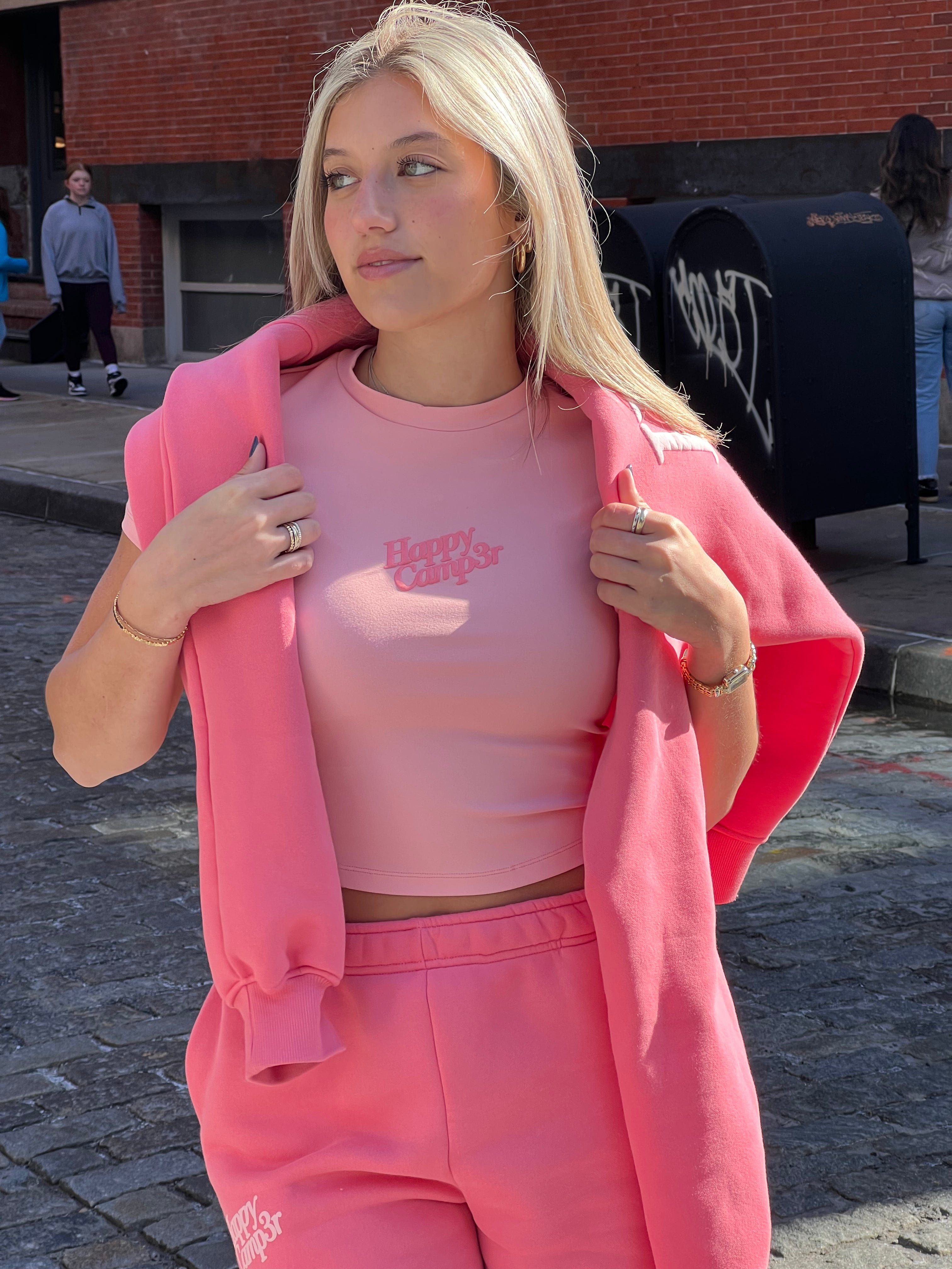 Puff Series Crewneck - Strawberry Milk