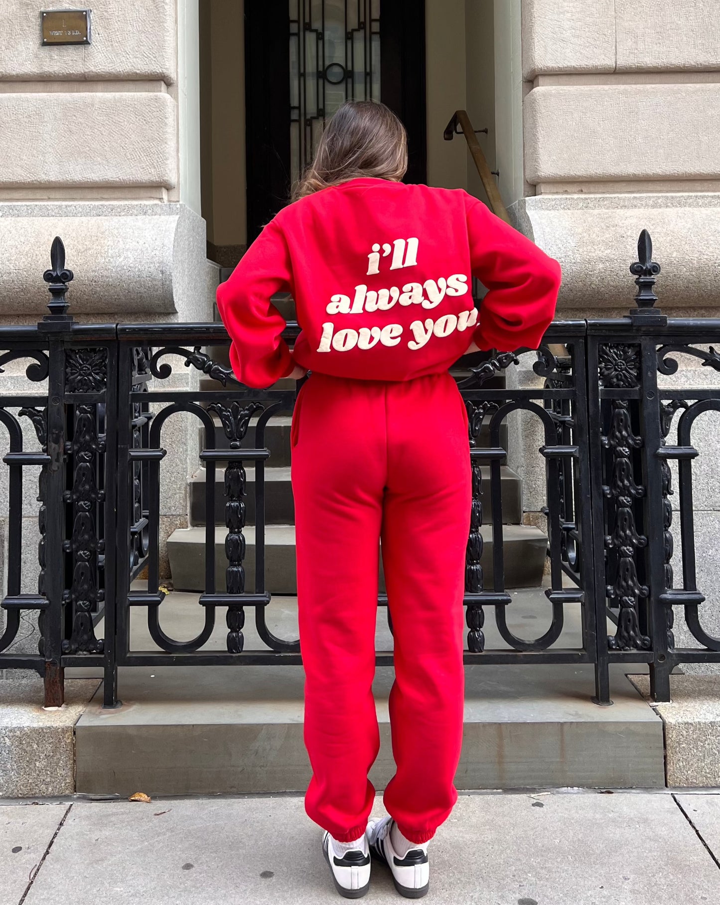 I'll Always Love You Sweatpants - Candy Cane Red