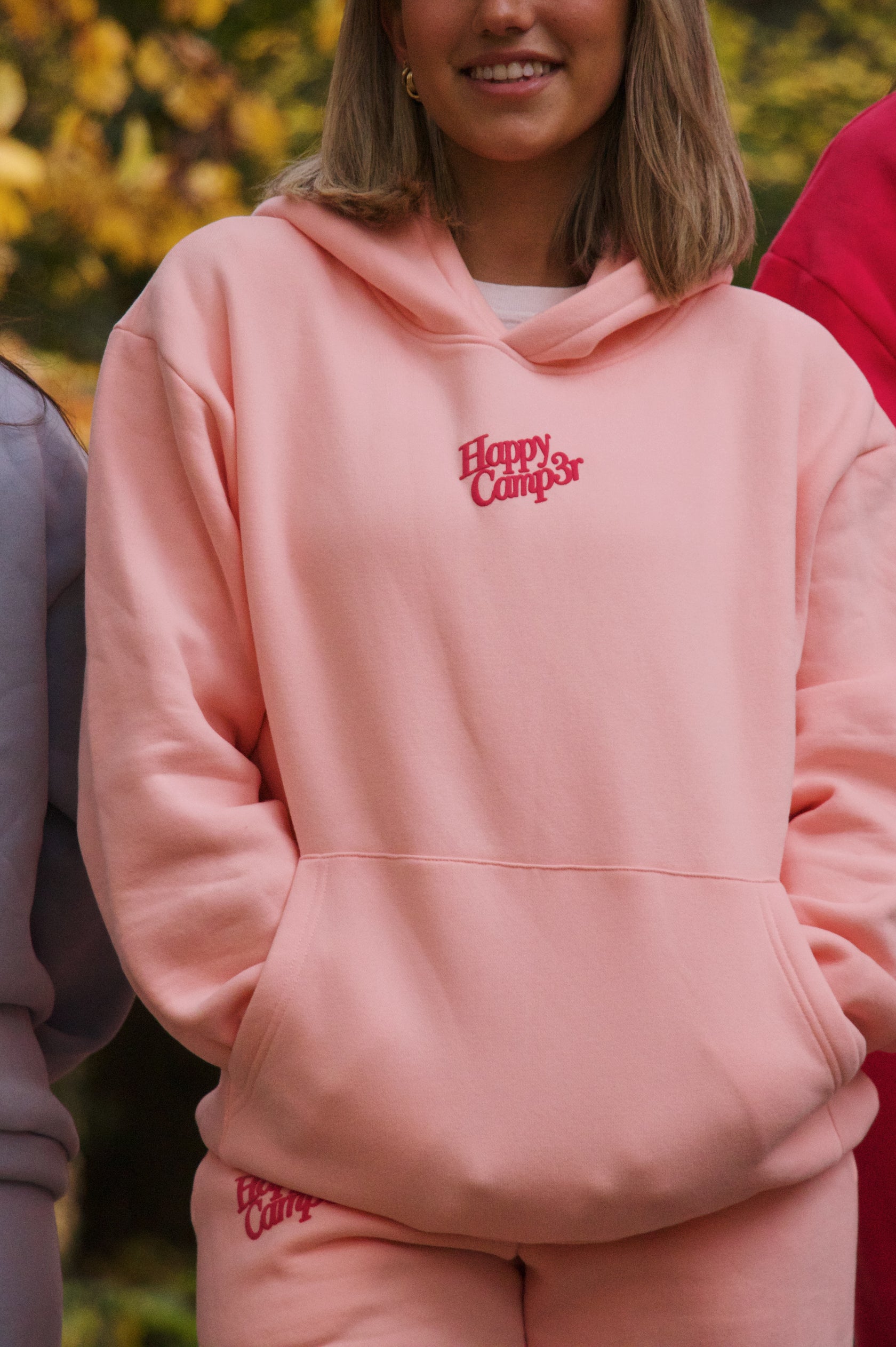 Happy Camp3r Puff Series Hoodie - Snowflake Pink