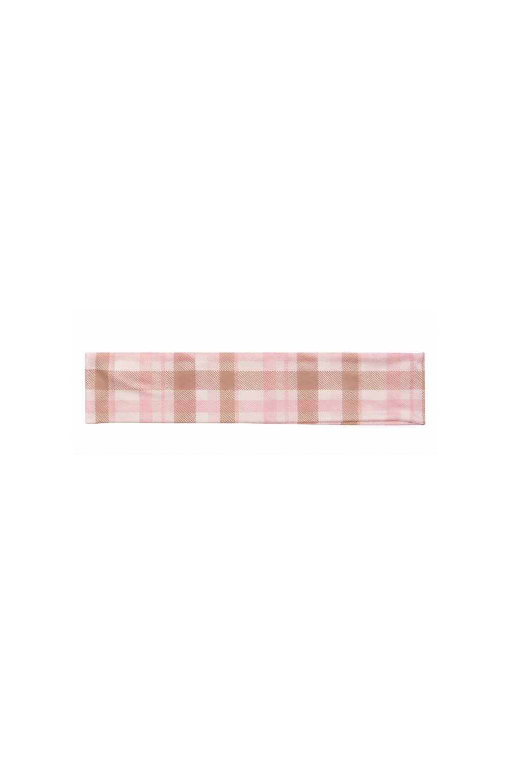 Pretty in Plaid Headband in pink and tan plaid. The Happy Camp3r