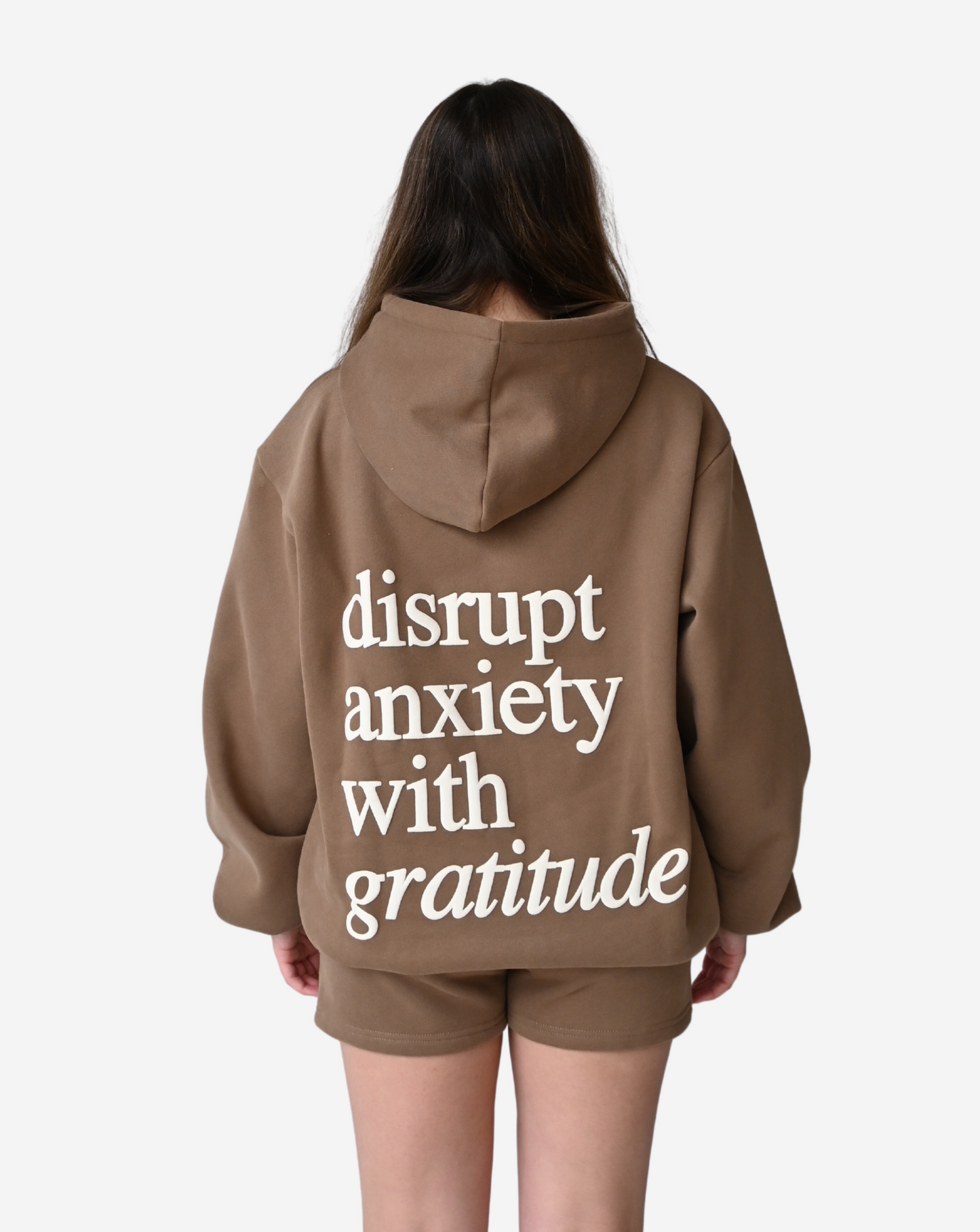 Disrupt Anxiety with Gratitude Hoodie - Mocha