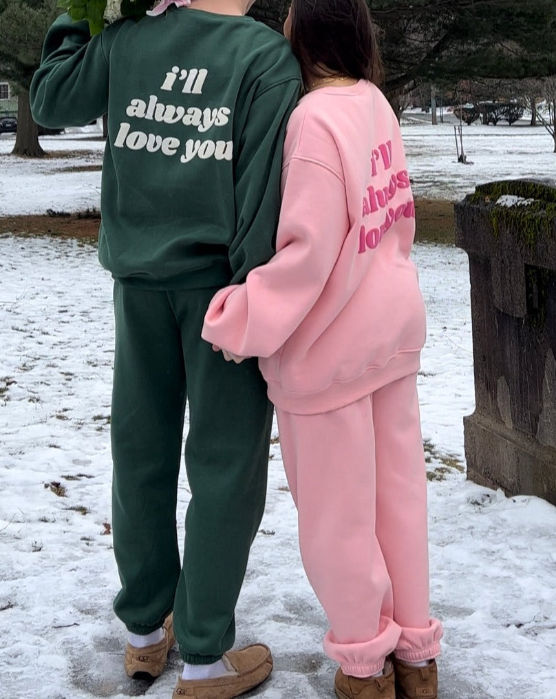 Love pink jogging suit deals