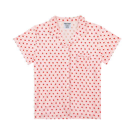 Strawberry Milkshake Short Sleeve Pajama Top