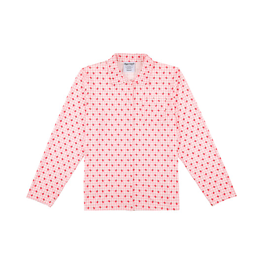 Strawberry Milkshake Long Sleeve Pajama Top