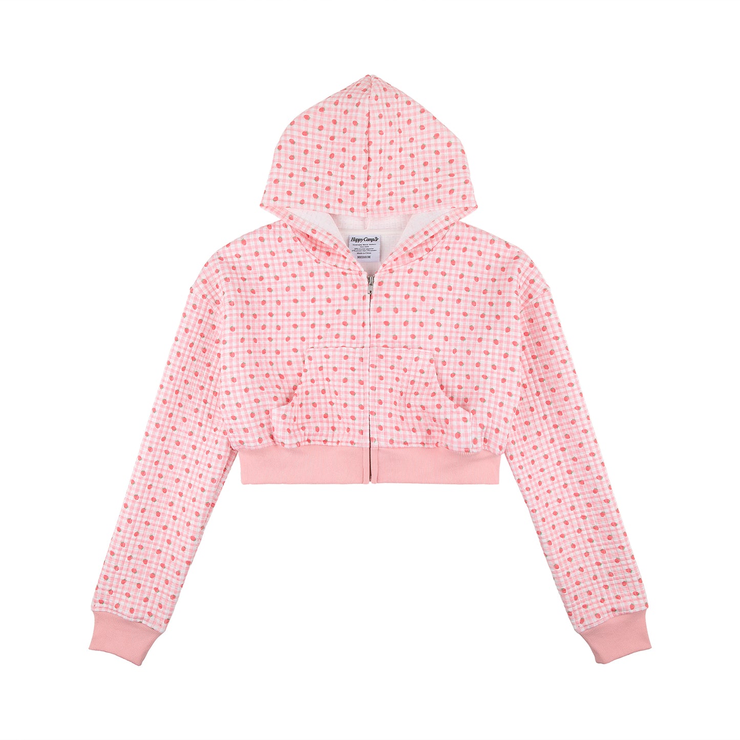 Quilted Cropped Jacket - Strawberry Milkshake