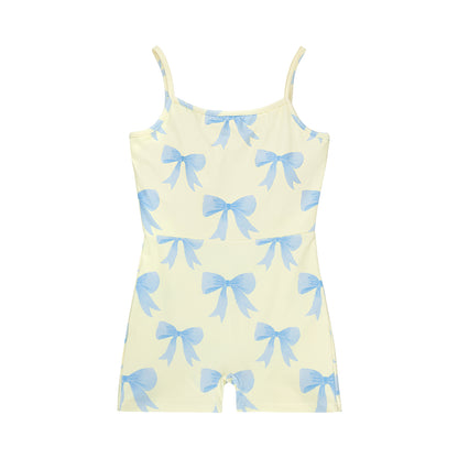 Blue Bows Active Romper