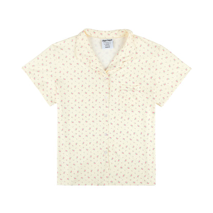 Vintage Flower Short Sleeve Pajama Top