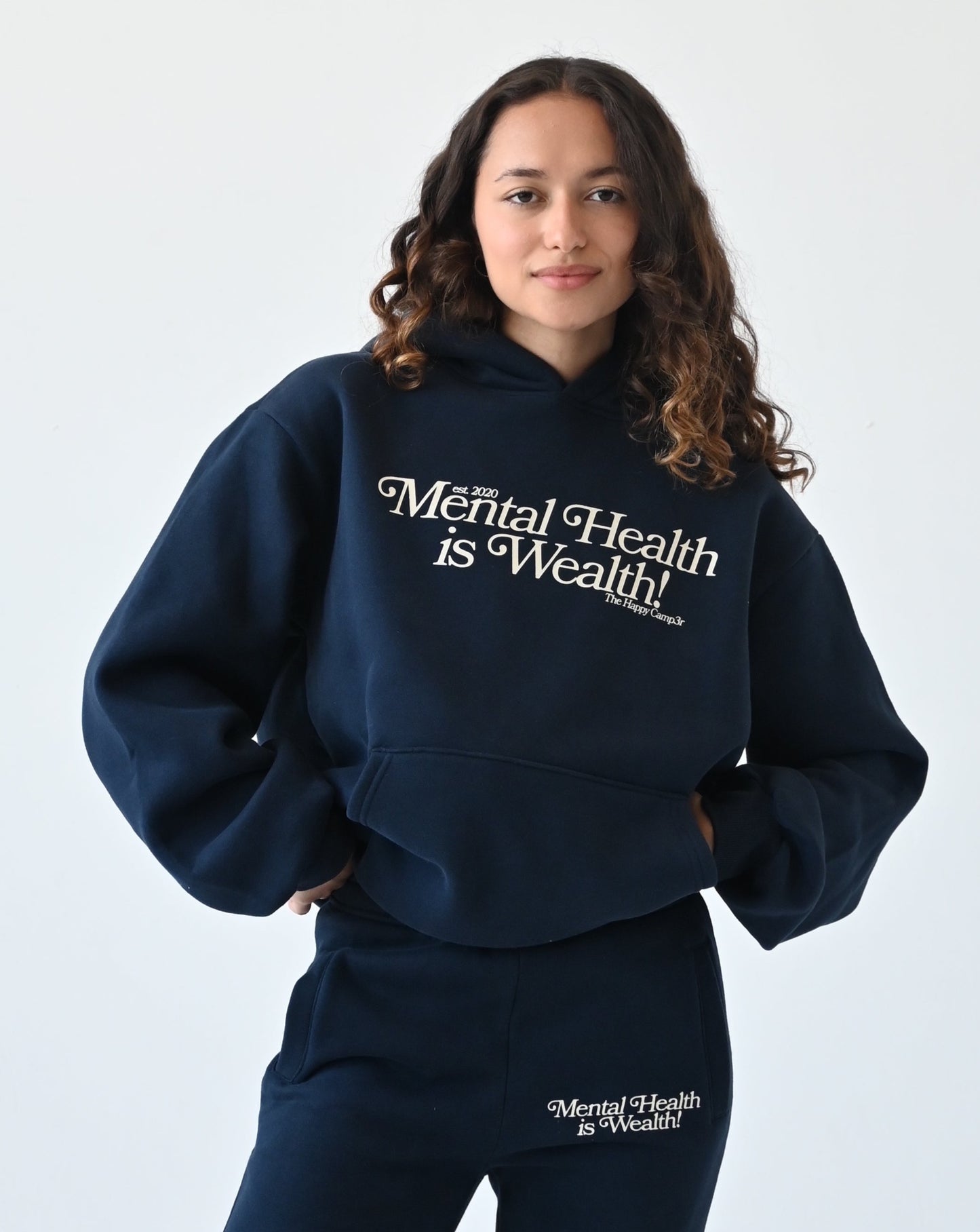 Mental Health is Wealth Hoodie - Navy Blue