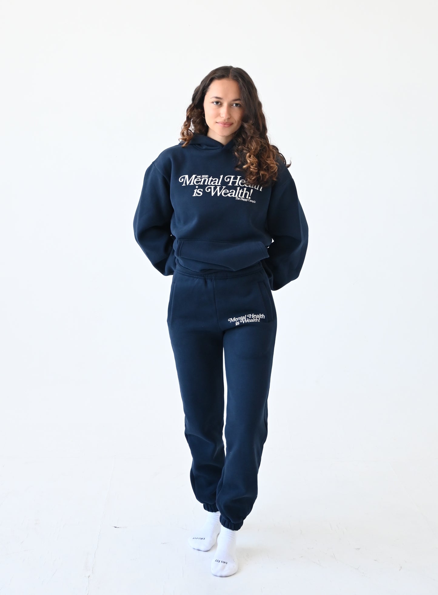 Mental Health is Wealth Hoodie - Navy Blue