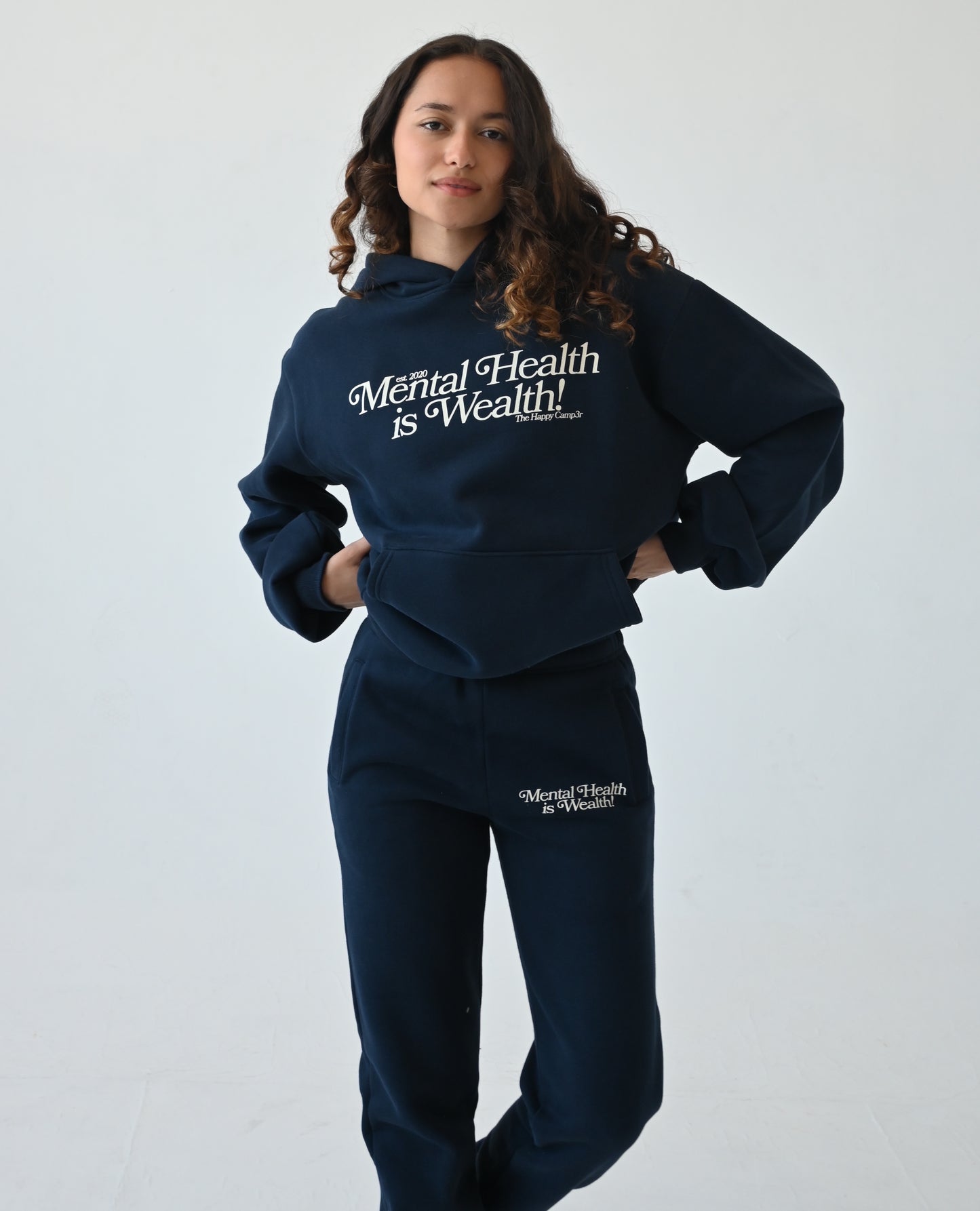 Mental Health is Wealth Hoodie - Navy Blue