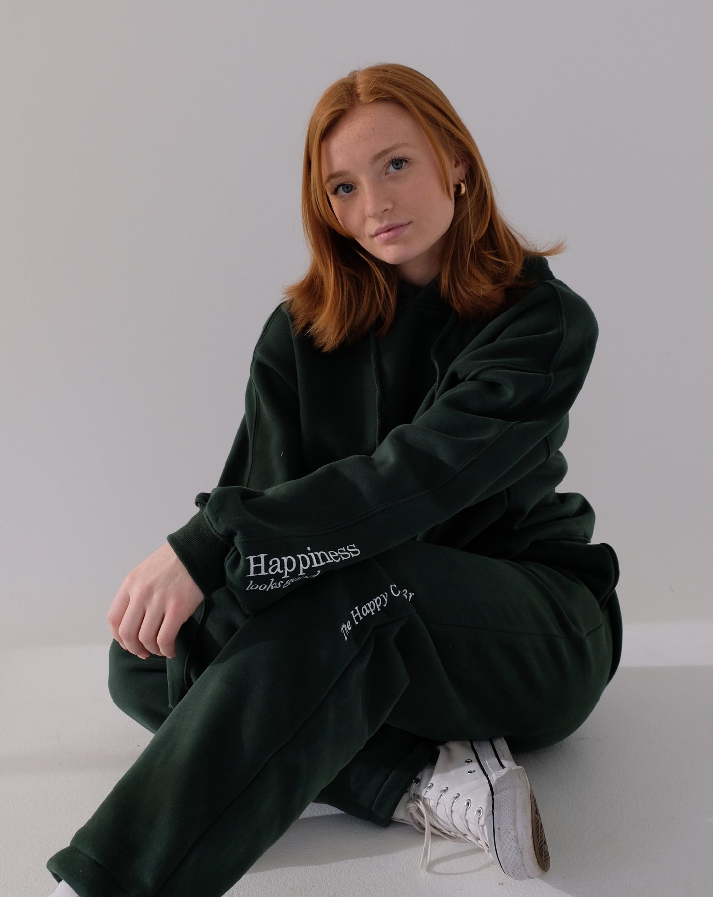 Happiness Hoodie - Forest Green