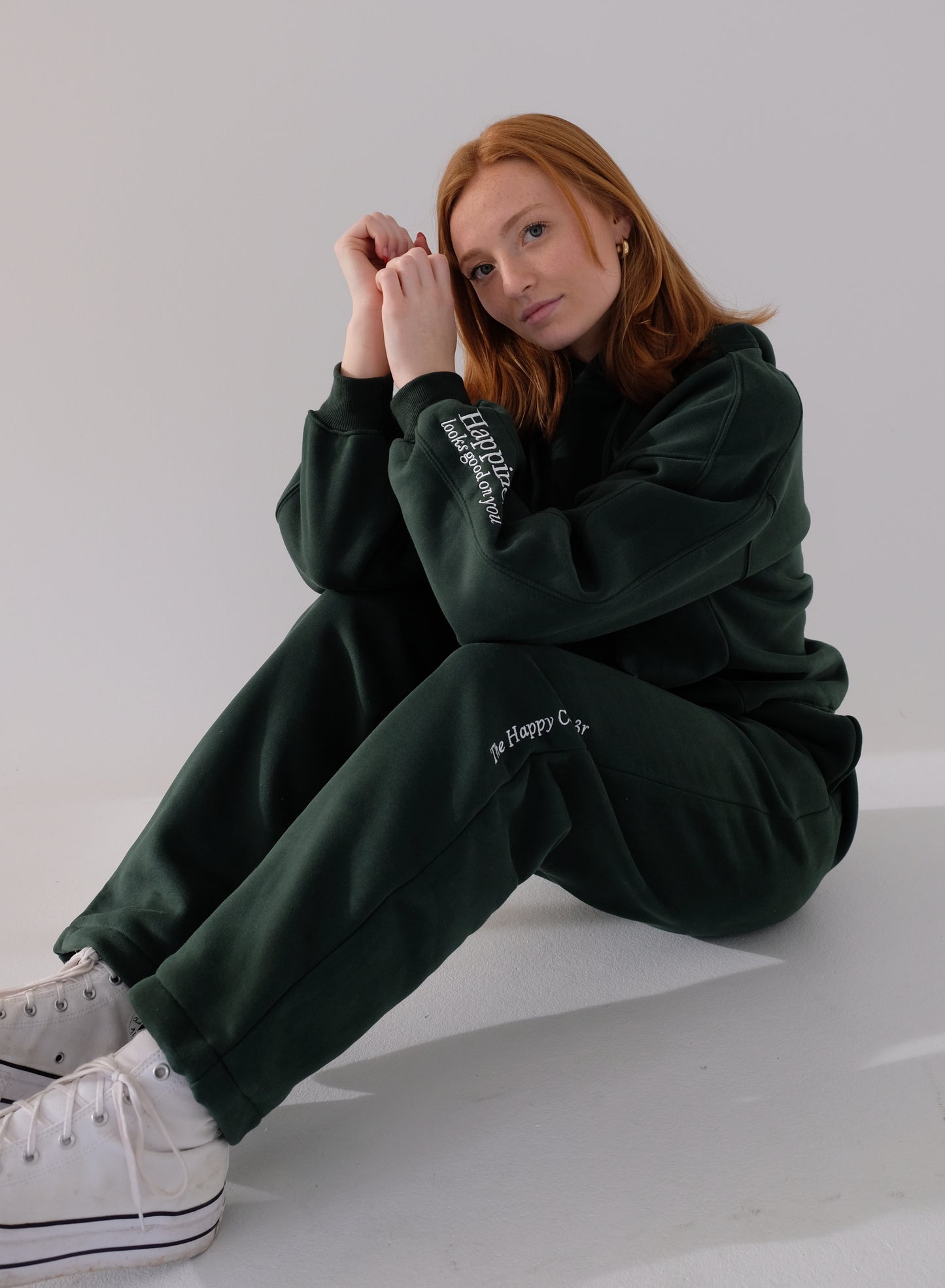 Happiness Hoodie - Forest Green