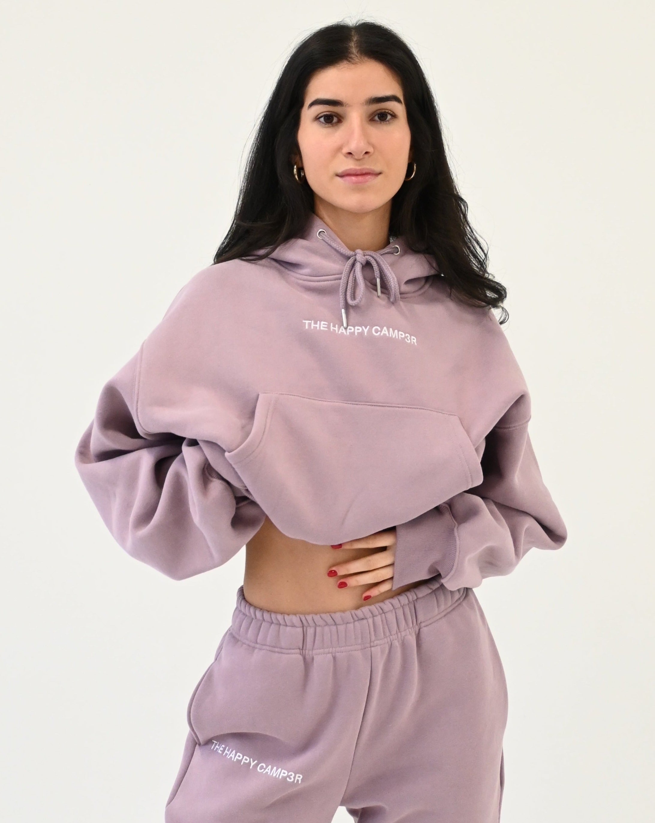 Cloud Cropped Hoodie - Washed out Lilac – The Happy Camp3r